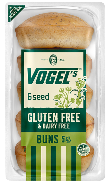 Gluten Free Gourmet Buns 6 Seed